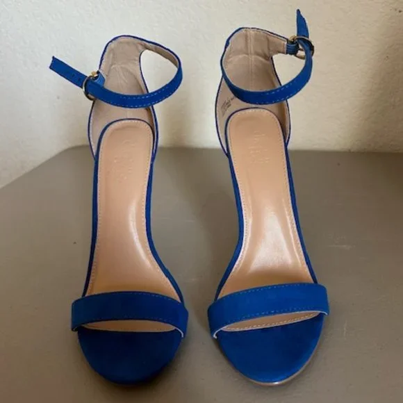 Charlotte Russe Rebekah Women's Blue Ankle Strap Stiletto High Heels Size 7 - Picture 5 of 6